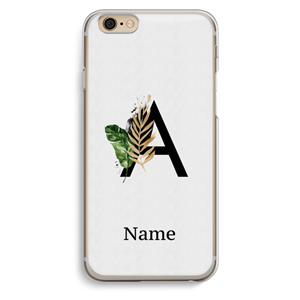 CaseCompany Charcoal Flora: iPhone 6 / 6S Transparant Hoesje