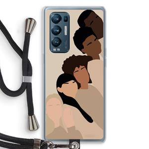 CaseCompany Sweet creatures: Oppo Find X3 Neo Transparant Hoesje met koord