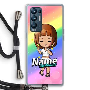 CaseCompany Chibi Maker vrouw: Oppo Find X3 Neo Transparant Hoesje met koord