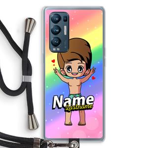 CaseCompany Chibi Maker man: Oppo Find X3 Neo Transparant Hoesje met koord