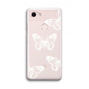 CaseCompany White butterfly: Google Pixel 3 Transparant Hoesje