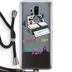 CaseCompany Smile: LG G7 Thinq Transparant Hoesje met koord