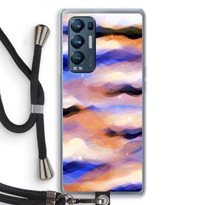 CaseCompany Donkere Wolken: Oppo Find X3 Neo Transparant Hoesje met koord