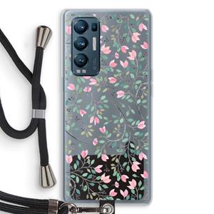 CaseCompany Sierlijke bloemen: Oppo Find X3 Neo Transparant Hoesje met koord