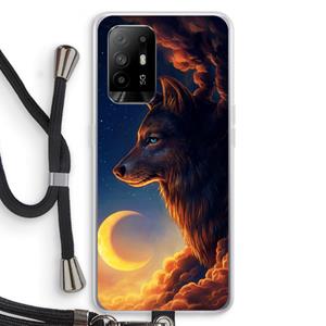 CaseCompany Night Guardian: Oppo A94 5G Transparant Hoesje met koord