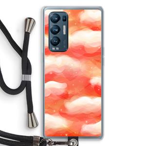 CaseCompany Lichte Wolken: Oppo Find X3 Neo Transparant Hoesje met koord