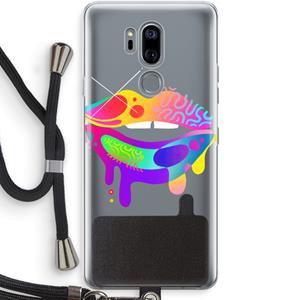 CaseCompany Lip Palette: LG G7 Thinq Transparant Hoesje met koord