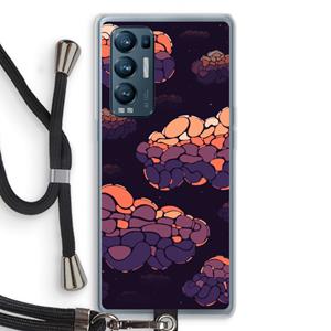 CaseCompany Patroon Wolken: Oppo Find X3 Neo Transparant Hoesje met koord