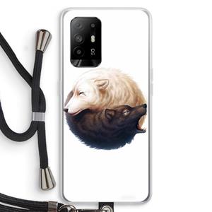 CaseCompany Yin Yang Wolves: Oppo A94 5G Transparant Hoesje met koord