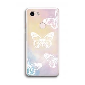 CaseCompany White butterfly: Google Pixel 3 Transparant Hoesje