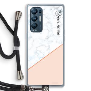 CaseCompany Marmer in stijl: Oppo Find X3 Neo Transparant Hoesje met koord