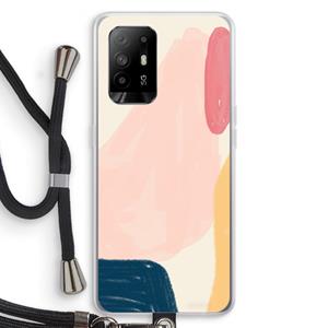 CaseCompany Saturday Flow: Oppo A94 5G Transparant Hoesje met koord