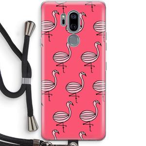 CaseCompany Flamingo: LG G7 Thinq Transparant Hoesje met koord