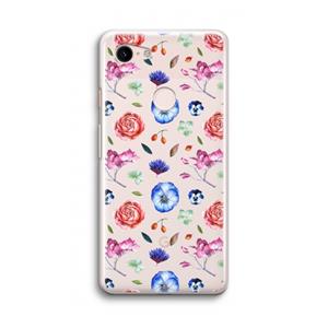 CaseCompany Bloemetjes: Google Pixel 3 Transparant Hoesje