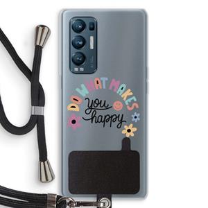 CaseCompany Happy days: Oppo Find X3 Neo Transparant Hoesje met koord
