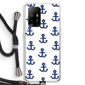CaseCompany Ankers: Oppo A94 5G Transparant Hoesje met koord