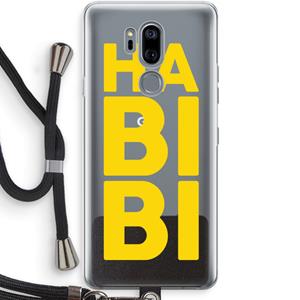 CaseCompany Habibi Blue: LG G7 Thinq Transparant Hoesje met koord