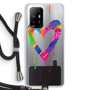 CaseCompany Melts My Heart: Oppo A94 5G Transparant Hoesje met koord