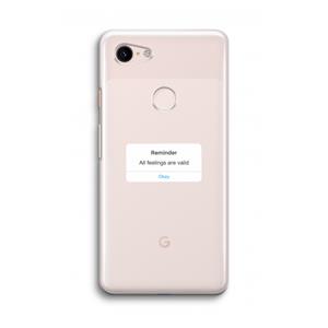 CaseCompany Reminder: Google Pixel 3 Transparant Hoesje