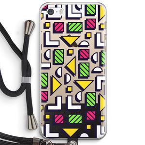 CaseCompany 8-bit N°4: iPhone 5 / 5S / SE Transparant Hoesje met koord