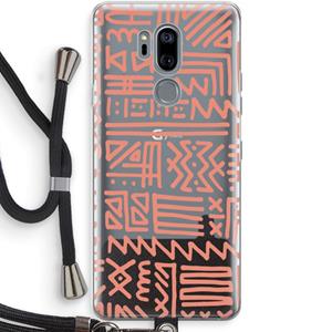 CaseCompany Marrakech Pink: LG G7 Thinq Transparant Hoesje met koord