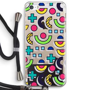 CaseCompany 8-bit N°6: iPhone 5 / 5S / SE Transparant Hoesje met koord
