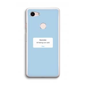CaseCompany Reminder: Google Pixel 3 Transparant Hoesje