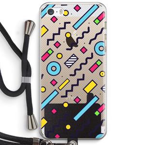 CaseCompany 8-bit N°8: iPhone 5 / 5S / SE Transparant Hoesje met koord