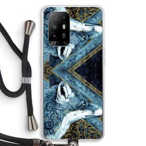 CaseCompany Golden Fox: Oppo A94 5G Transparant Hoesje met koord