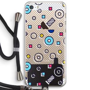 CaseCompany 8-bit N°9: iPhone 5 / 5S / SE Transparant Hoesje met koord