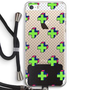 CaseCompany 8-bit N°10: iPhone 5 / 5S / SE Transparant Hoesje met koord