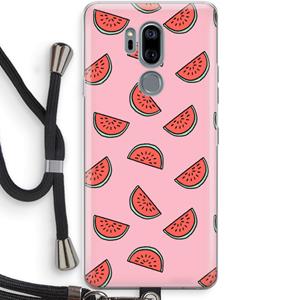 CaseCompany Watermeloen: LG G7 Thinq Transparant Hoesje met koord