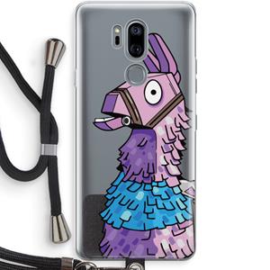 CaseCompany Lama: LG G7 Thinq Transparant Hoesje met koord
