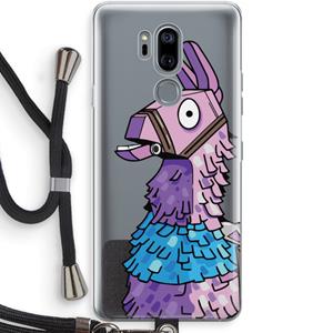 CaseCompany Lama: LG G7 Thinq Transparant Hoesje met koord