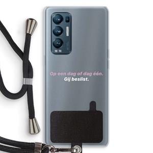 CaseCompany gij beslist: Oppo Find X3 Neo Transparant Hoesje met koord