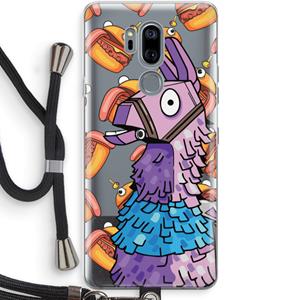 CaseCompany Loot Burger: LG G7 Thinq Transparant Hoesje met koord