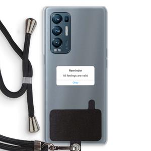 CaseCompany Reminder: Oppo Find X3 Neo Transparant Hoesje met koord