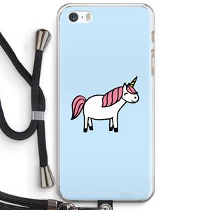 CaseCompany Eenhoorn: iPhone 5 / 5S / SE Transparant Hoesje met koord