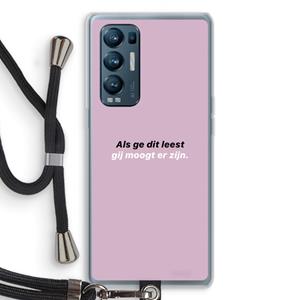 CaseCompany gij moogt er zijn: Oppo Find X3 Neo Transparant Hoesje met koord