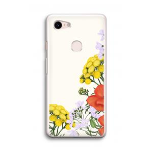 CaseCompany Wilde bloemen: Google Pixel 3 Transparant Hoesje
