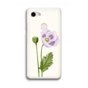 CaseCompany Purple poppy: Google Pixel 3 Transparant Hoesje