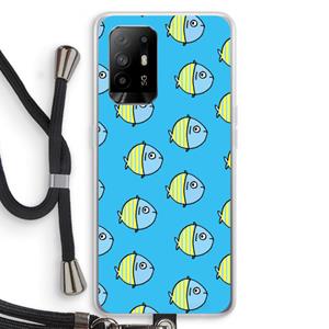 CaseCompany Visjes: Oppo A94 5G Transparant Hoesje met koord