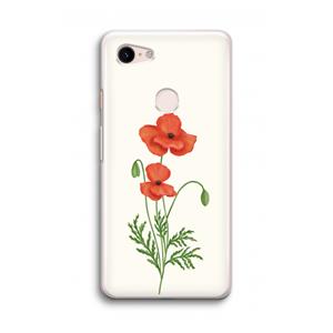 CaseCompany Red poppy: Google Pixel 3 Transparant Hoesje