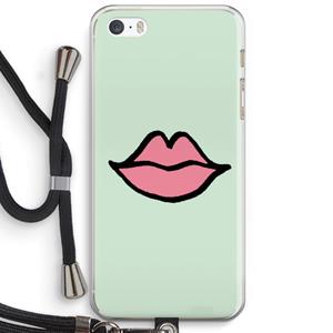 CaseCompany Kusje: iPhone 5 / 5S / SE Transparant Hoesje met koord