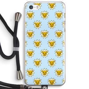 CaseCompany Leeuwenkoppen: iPhone 5 / 5S / SE Transparant Hoesje met koord