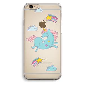 CaseCompany Vliegende eenhoorn: iPhone 6 / 6S Transparant Hoesje
