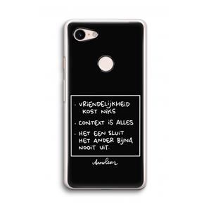 CaseCompany Mijn Motto's: Google Pixel 3 Transparant Hoesje