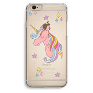 CaseCompany Roze eenhoorn: iPhone 6 / 6S Transparant Hoesje