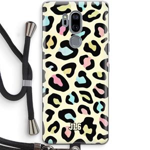 CaseCompany Leopard pattern: LG G7 Thinq Transparant Hoesje met koord