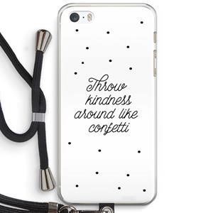 CaseCompany Confetti: iPhone 5 / 5S / SE Transparant Hoesje met koord